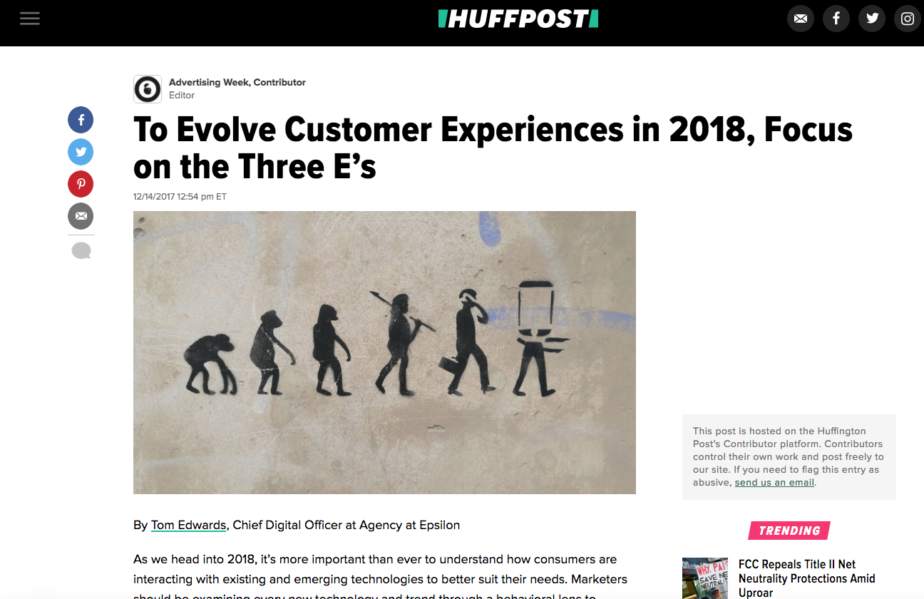 In The News: HuffPost & Adweek The Evolution of Experience